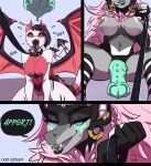  anthro collar dildo dominant dominant_female dragon duo errokioslem female female/female hair hi_res hypnosis hypnotic_eyes leash leashed_collar mind_control petplay piercing pink_hair roleplay sex_toy strapon submissive submissive_female tongue wings 