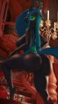  3d_(artwork) absurd_res anthro anthrofied arthropod big_breasts big_butt breasts butt changeling digital_media_(artwork) female friendship_is_magic hasbro hi_res looking_at_viewer looking_back looking_back_at_viewer loveslove my_little_pony nude queen_chrysalis_(mlp) solo 
