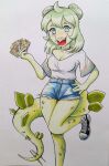  absurd_res anthro breasts card clothed clothing dinosaur female goodbye_volcano_high hair hi_res ornithischian plantigrade reptile scalie simple_background snoot_game solo stegosaurian stegosaurus stella_(snoot_game) tail tarot_card thyreophoran unknown_artist 
