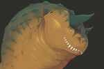  abelisaurid anthro bellyblog_(artist) bumpy_skin carnotaurus digital_media_(artwork) dinosaur herm horn intersex prehistoric_predation reptile scalie sharp_teeth slightly_chubby solo tarnish_(prehistoric_predation) teeth theropod thick_neck 