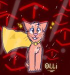  &lt;3 cape claws clothing dark_matter(sct) felid feline felis feral fur light lighting looking_at_viewer male mammal mattdraws7 olli_(sct) orange_body orange_fur pink_nose simple_background smile solo standing sunlight super_cat_tales text whiskers 