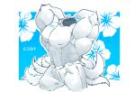  9000_(c3b4) big_muscles blue_and_white c3b4 fur hi_res huge_muscles machine male monochrome muscular muscular_male protogen solo white_body white_fur 