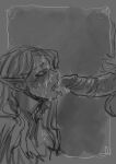  amon_(ff14) bodily_fluids cum cum_in_mouth cum_inside cum_on_face disembodied_penis duo elezen elf fellatio final_fantasy final_fantasy_xiv genital_fluids genitals hair hi_res human humanoid humanoid_pointy_ears long_hair male male/male mammal millerotic monochrome oral penile penis pubes sex square_enix submissive submissive_male tongue tongue_out 