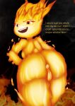  absurd_res anus big_butt butt butt_focus elemental_(pixar) ember_lumen female genitals hi_res humanoid looking_at_viewer looking_back not_furry nude poisonsneksoffie pussy rear_view smile solo thick_thighs turned_back 