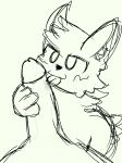  2023 anthro black_and_white cbxyz digital_media_(artwork) domestic_cat duo felid feline felis fellatio fellatio_pov first_person_view human human_on_anthro humanoid interspecies male male/male mammal monochrome oral penile sex silly_cat_(mauzymice) sketch 