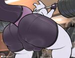  2023 absurd_res butt crouching detailed_background exercise felid feline generation_1_pokemon hi_res legendary_pokemon mammal mewtwo nintendo oro97 pokemon pokemon_(species) rear_view solo thick_thighs weightlifting workout 
