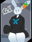  absurd_res anthro big_breasts black_clothing black_sweater black_topwear bottomless breasts cari_(probablydemo) character_name clothed clothing curvy_figure eyelashes female fur hi_res huge_breasts lagomorph leporid long_ears long_sleeves mammal nexart portrait rabbit signature simple_eyes solo standing sweater sweater_only thick_thighs three-quarter_portrait topwear topwear_only white_body white_fur 