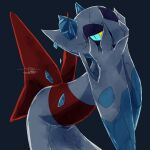  blue_eyes female froslass generation_4_pokemon ghost hands_covering_mouth hi_res humanoid looking_at_viewer nintendo pokemon pokemon_(species) solo spirit urushix_7 