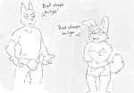  anthro balls_outline black_and_white bulge canid canine canis clothed clothing domestic_cat domestic_dog duo eyewear felid feline felis gato_matero gato_matero_(character) genital_outline glasses hi_res line_art male male/male mammal monochrome penis_outline topless underwear 