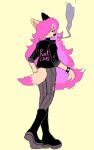  10:16 anthro biped black_clothing boots canid canine canis clothing footwear fur hair hi_res highlights_(coloring) mammal maned_wolf markings multicolored_body multicolored_fur multicolored_hair pink_body pink_clothing pink_ears pink_fur pink_hair pink_tail puppkittyfan1 purple_clothing solo tail tail_markings tammy_(puppkittyfan1) two_tone_body two_tone_fur two_tone_hair wolf 