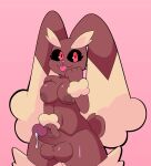  anthro arm_tuft balls big_balls big_breasts big_penis bodily_fluids breasts brown_body brown_fur female fluffy fluffy_ears fluffy_tail fur generation_4_pokemon genital_fluids genitals hi_res huge_balls huge_breasts huge_penis lagomorph leg_tuft leporid lopunny mammal nintendo penis pokemon pokemon_(species) precum rabbit red_eyes solo spartancandy tail thick_thighs tongue tongue_out tuft yellow_body yellow_fur 