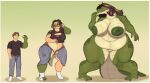  admiralbushed alligator alligatorid anthro areola big_breasts bottomwear breast_growth breasts brown_hair clothing crocodilian denim denim_clothing female front_view gender_transformation genitals green_areola green_nipples growth hair hi_res huge_breasts human_to_anthro jeans male mtf_transformation nipples nude overweight overweight_anthro overweight_female pants pussy reptile scalie shirt solo species_transformation tail thick_tail thick_thighs topwear torn_clothing transformation weight_gain 