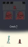  arcade_machine bodily_fluids cassie_(fnaf) clothed clothing comic crying duo english_text female five_nights_at_freddy&#039;s five_nights_at_freddy&#039;s:_security_breach five_nights_at_freddy&#039;s:_security_breach_ruin gradient_background gregory_(fnaf) hi_res human looking_at_another male mammal question_mark scottgames shyestmind simple_background sitting steel_wool_studios tears text 