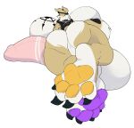  2019 absurd_res anthro balls big_balls big_breasts big_penis blush bodily_fluids breasts brown_body brown_fur butt canid canine canis clothing domestic_dog freebird11 fur genitals herm hi_res huge_balls huge_breasts huge_penis hyper hyper_balls hyper_breasts hyper_genitalia hyper_penis intersex mammal pawpads penis purple_pawpads pussy shirt simple_background solo sweat sweatdrop tail tattoo topwear white_background 