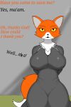  absurd_res anthro anuvisur_(artist) big_breasts breasts canid canine clothed clothing dialogue digital_media_(artwork) english_text female fluffy fluffy_tail fox fully_clothed fur hi_res huge_breasts legwear looking_at_viewer mammal multicolored_body multicolored_fur open_mouth orange_body orange_fur out_of_frame out_of_sight simple_background solo tail text thick_thighs thigh_highs two_tone_body two_tone_fur white_body white_fur wide_hips yellow_eyes 
