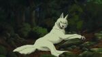  absurd_res ambiguous_gender canid canine canis fangs feral fur ghibli hi_res mammal pawpads paws plant princess_mononoke quadruped solo tail teeth the_giant_hamster tree wolf 