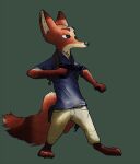  anthro backpack blue_clothing canid canine clothing disney ears_up famished_(artist) fox green_background gun hi_res male mammal naughty_dog nick_wilde pointing_gun ranged_weapon simple_background solo sony_corporation sony_interactive_entertainment standing uncharted weapon zootopia 