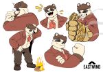  5_fingers anjing_kampuss anthro bear biped clothed clothing eastwind fingers fire giant_panda hat headgear headwear hi_res male mammal open_mouth open_smile oswald_(eastwind) smile solo studio_chipcoat 