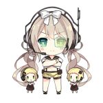  3girls bare_legs black_footwear blonde_hair blush blush_stickers bow brown_dress brown_sailor_collar c: chibi closed_mouth command_fairy_(girls&#039;_frontline) cross_hair_ornament crossed_arms dress earpiece fairy_(girls&#039;_frontline) full_body girls&#039;_frontline green_eyes hair_bow hair_ornament hairclip headphones headset light_brown_hair long_hair looking_at_viewer midriff multiple_girls navel official_art sailor_collar saru scouter shirt short_hair short_sleeves shorts simple_background smile standing straight-on suspender_shorts suspenders third-party_source transparent_background twintails v-shaped_eyebrows v-shaped_eyes very_long_hair white_bow white_shirt yellow_shorts yellow_wristband |_| 