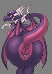  2023 activision anthro anus breasts butt cynder dragon female genitals grey_background horn looking_back nude nude_female portrait presenting presenting_hindquarters presenting_pussy purple_body pussy rear_view scalie side_boob simple_background solo spyro_the_dragon thechurroman three-quarter_portrait 