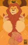 absurd_res anthro armpit_hair balls bedroom_eyes body_hair chest_hair disney erection felid foreskin fur genitals hair hairy_balls hands_behind_head hi_res lion looking_at_viewer male mammal mane mane_hair mkcrown mufasa musclegut narrowed_eyes nipples one_eye_closed open_mouth open_smile pantherine penis pubes red_hair seductive signature smile solo tan_body tan_fur the_lion_king vein veiny_penis wink winking_at_viewer 