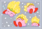  closed_eyes closed_mouth commentary_request copy_ability drooling highres kirby kirby&#039;s_return_to_dream_land_deluxe kirby_(series) lying open_mouth sand_kirby sleeping twitter_username 