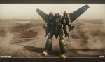  3d aircraft arm_cannon concrete decepticon desert dust emblem encho_enchev english_commentary herr_blitzkrieg highres luftwaffe me_262 mecha military original realistic robot roundel science_fiction signature transformers wall weapon world_war_ii 