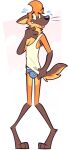  anthro armpit_hair barefoot black_eyes black_nose blue_briefs blue_clothing blue_underwear body_hair briefs brown_body brown_fur bulge canid canine clothing clothing_pull colored_seam_underwear feet fur glistening glistening_eyes goronic hair male mammal maned_wolf orange_body orange_fur orange_hair pantsless sharp_teeth shirt shirt_pull simple_background skinny_male solo tallboy_tony tan_body tan_fur tank_top teeth teeth_showing tongue tongue_out topwear topwear_pull underwear white_background white_seam_briefs white_seam_underwear 