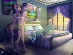  absurd_res anthro bed breast_grab breasts curtains curtains_open female female/female friendship_is_magic furniture group hand_on_breast hasbro hi_res hypnosis inside masturbation mind_control my_little_pony outside_view pendant pendulum photo slim_anthro slim_female spiral_eyes starlight_glimmer_(mlp) stirren trio trixie twilight_sparkle_(mlp) 