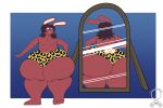  2022 3:2 absurd_res admiring alistair_gramberry anthro big_butt brown_body brown_fur bulge butt butt_focus clothing feet fur hair hi_res huge_butt huge_thighs hyper hyper_butt hyper_thighs lagomorph leporid male malicious_mouse mammal mirror obese obese_anthro obese_male overweight overweight_anthro overweight_male pattern_clothing paws rabbit simple_background smile solo thick_thighs underwear 