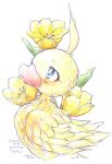  ahiru_(princess_tutu) ahoge ambiguous_gender anatid anseriform avian beak bird duck feathered_wings feathers feral flower hair nyame8 plant princess_tutu solo wings 