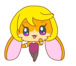  alpha_channel chibi female fur ikemenmametchi lagomorph leporid low_res mammal orange_body orange_fur purple_eyes rabbit solo solo_focus tamagotchi tangobunny 