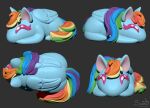  3d_(artwork) buns chibi digital_media_(artwork) equid equine female feral friendship_is_magic hair hair_bun hasbro horse mammal my_little_pony pegasus pony rainbow_dash_(mlp) smile solo sunny_way wings zbrush 