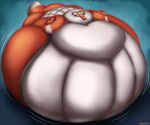  belly belly_inflation big_belly body_inflation duo fuecoco generation_9_pokemon hi_res hyper hyper_belly hyper_inflation immobile inflation inflation_fetish lying lying_on_another nintendo on_front oregene pokemon pokemon_(species) puff_kiss puffed_cheeks puffy red_body skeledirge spherical_inflation 