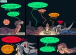  campfire comic desert dinosaur dragon dragonscape drekir dromaeosaurid english_text female feral forl_(thepatchedragon) fur furred_dragon gila_(thepatchedragon) group hi_res hiker_(thepatchedragon) jat_(thepatchedragon) licking male night post-apocalyptic reptile scalie text thepatchedragon theropod tongue tongue_out tribal 