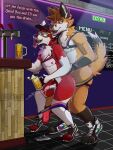 alcohol anal anal_orgasm anal_penetration animal_humanoid anthro balls beer beer_mug beverage bodily_fluids border_collie butt canid canid_humanoid canine canine_humanoid canis clothed clothing collie cum cum_drip cum_in_ass cum_inside cum_on_penis cum_while_penetrated cumshot dialogue digital_media_(artwork) domestic_dog dripping drunk duo ear_piercing ejaculation english_text erection eyewear facial_piercing footwear footwear_only fox fox_humanoid fur genital_fluids genitals glasses hair hands-free harness hat headgear headwear herding_dog hi_res humanoid jockstrap jockstrap_only male male/male male_penetrated male_penetrating male_penetrating_male mammal mammal_humanoid mckonnen mostly_nude neon neon_lights nipples noctis_drakon nose_piercing nude open_mouth orange_body orgasm pastoral_dog penetration penis piercing pubes public public_nudity public_sex red_body red_fur sex sheepdog shoes shoes_only size_difference smile sneakers substance_intoxication text tongue topless underwear underwear_only vans 
