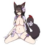  1girl animal_ear_fluff animal_ears bead_bracelet beads bikini blue_archive bracelet flower fox_ears fox_girl fox_mask fox_tail hair_flower hair_ornament halo highres jewelry mask solo string_bikini swimsuit tail tail_flower tail_ornament thigh_strap wakamo_(blue_archive) wakamo_(swimsuit)_(blue_archive) white_bikini xprkvwyzq7 