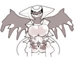  2023 areola big_breasts breast_play breasts female feral generation_4_pokemon genitals giratina hand_on_breast huge_breasts legendary_pokemon looking_at_viewer male male/female monochrome multi_breast navel nintendo nipples nude open_mouth penis pokemon pokemon_(species) questionable_consent semi-anthro sex simple_background size_difference titfuck tuanyllej2 white_background 