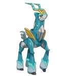  absurdres animal_focus artist_request full_body highres horns iron_crown no_humans non-humanoid_robot official_art pokemon pokemon_(creature) pokemon_(game) robot simple_background solo third-party_source white_background 