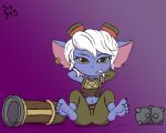  anthro feet female foot_fetish foot_focus league_of_legends riot_games simple_background six343 solo tristana_(lol) yordle 