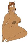  anthro big_breasts big_butt bojack_horseman breasts brown_body brown_fur butt chubby_female ear_piercing ear_ring equid equine female freckles fur giggglingonthego hi_res hollyhock_(bojack_horseman) horse mammal netflix nipples piercing ring_piercing solo wide_hips 