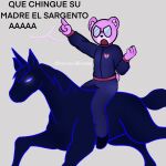  2023 angry anthro bear biped bottomwear clothing dialogue duo equid equine eyewear feral glasses hi_res horn humanoid_hands mammal padre_(unicorn_wars) pants spanish_text text unicorn unicorn_wars yagamikuro67 