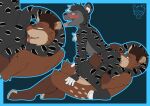  anal anthro anthro_on_anthro bear biped blue_eyes blush blush_lines brown_body brown_fur countershade_face countershade_fur countershade_torso countershading duo eyebrows felid fingers fur hi_res interspecies kingdraws kinktober male male/male mammal open_mouth open_smile oral rimming sex smile tail tongue tongue_out 