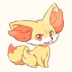  animal_ear_fluff animal_focus commentary_request fang fennekin full_body happy highres looking_at_viewer neko_gyoza no_humans open_mouth partial_commentary pokemon pokemon_(creature) red_eyes simple_background sitting smile solo 