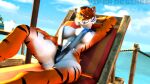  16:9 2023 3d_(artwork) anthro artist_name athletic athletic_anthro athletic_female beverage big_breasts bikini black_body black_fur black_stripes blue_sky breasts chair claws clothed clothing curvy_figure detailed_background digital_media_(artwork) eyewear eyewear_on_head felid female fingers fur furniture hair hand_behind_head hi_res inner_ear_fluff looking_at_viewer lounge_chair lounging mammal multicolored_body multicolored_fur navel open_mouth orange_body orange_fur orange_hair outside pantherine petruz_(copyright) sea sharp_teeth short_hair skimpy skimpy_bikini sky sling_bikini smile solo source_filmmaker striped_body striped_fur stripes sunbathing sunglasses sunglasses_on_head swimwear teeth thick_thighs tiger tiger_(petruz) tropical tuft viper-desires water watermark white_body white_fur widescreen yellow_eyes 