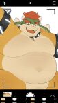  2023 anthro belly big_belly bowser haoming hi_res kemono koopa male mario_bros moobs navel nintendo overweight overweight_male scalie solo 