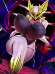  2023 areola big_breasts breasts colored digital_media_(artwork) eyebrows female front_view generation_4_pokemon giratina hi_res huge_breasts legendary_pokemon looking_at_viewer nintendo nipples pokemon pokemon_(species) solo text thousandfoldfeathers url 