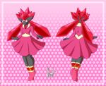  2021 absurd_res anklet anthro boots clothing derthevaporeon diancie dress fairy footwear gem generation_6_pokemon girly grey_body grey_skin hi_res jewelry legendary_pokemon looking_at_viewer male nintendo pink_clothing pink_dress pink_eyes pokemon pokemon_(species) rock solo 