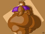  2018 4:3 5_fingers anthro areola areola_slip batspid2 bear big_breasts big_butt biped black_nose bottomless breasts brown_background brown_bear brown_body brown_eyes brown_fur butt cel_shading clothed clothing crop_top digital_drawing_(artwork) digital_media_(artwork) eyebrows eyelashes facial_markings female fingers fur geometric_background hand_on_butt head_markings huge_butt huge_thighs hyper hyper_butt hyper_hips hyper_thighs ineffective_clothing looking_at_viewer looking_back looking_back_at_viewer love_handles mammal markings multicolored_body multicolored_fur nipple_outline nipples obese obese_anthro obese_female overweight overweight_anthro overweight_female pink_areola portrait puffy_areola puffy_nipples purple_clothing rear_view scut_tail shaded shirt short_tail signature simple_background solo standing tail tan_body tan_fur thick_thighs three-quarter_portrait three-quarter_view topwear topwear_only two_tone_body two_tone_fur under_boob ursine 