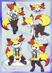 all_fours anthro black_body black_fur braixen cafe_(coffeefly) canid canine clothing coffeefly dipstick_ears dipstick_tail eyes_closed fur generation_6_pokemon hi_res mammal markings multicolored_ears nintendo pillow pokemon pokemon_(species) purple_eyes red_body red_fur scarf sitting solo standing tail tail_markings tired topwear vest white_body white_fur yellow_body yellow_fur 